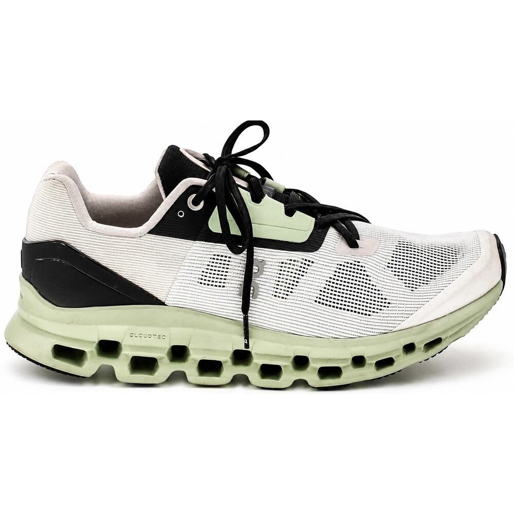 ON Cloud Cloudstratus Lightweight Running White/Moss Women Shoe Sneakers Sz 10
